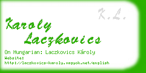 karoly laczkovics business card